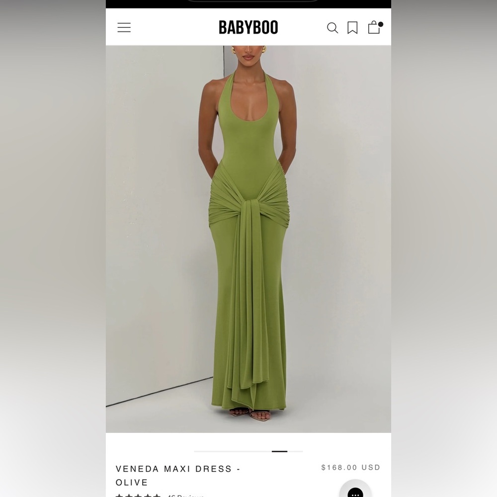 Babyboo Veneda Maxi Dress - Olive Size Small